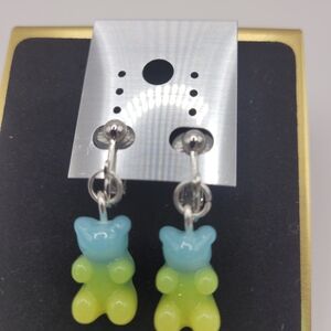 Blue and Green Bear Earrings
